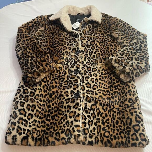 NWT Sanctuary Faux Leopard Over The Rainbow Fleece Jacket Size XS New - Picture 1 of 7
